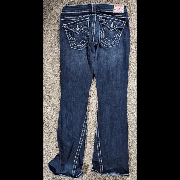 True Religion 27x30 Jeans Disco Joey Big T Flaps Flare - Picture 7 of 10